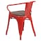 Flash Furniture Red Metal Chair with Wood Seat and Arms, PK4 4-CH-31270-RED-WD-GG - alternate 3